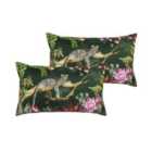 Evans Lichfield Leopard Outdoor Twin Pack Polyester Filled Cushions Forest
