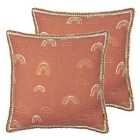 Furn. Rain Shadow Twin Pack Polyester Filled Cushions Red Clay