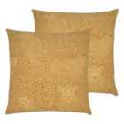 Furn. Hidden Cheetah Twin Pack Polyester Filled Cushions Honey