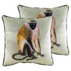 Evans Lichfield Kibale Monkey Twin Pack Polyester Filled Cushions Multi