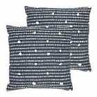 Furn. Arlo Twin Pack Polyester Filled Cushions Charcoal/Natural