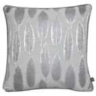 Prestigious Textiles Quill Polyester Filled Cushion Polyester Cotton Silver