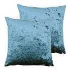 Paoletti Verona Twin Pack Polyester Filled Cushions Teal 55 x 55cm