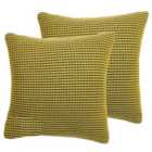 Furn. Rowan Twin Pack Polyester Filled Cushions Ochre