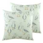 Evans Lichfield Marine Seagulls Twin Pack Polyester Filled Cushions Natural