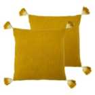 Furn. Eden Twin Pack Polyester Filled Cushions Ochre