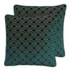Paoletti Avenue Twin Pack Polyester Filled Cushions Teal