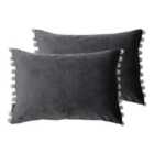 Paoletti Fiesta Twin Pack Polyester Filled Cushions Mink/Silver