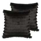 Furn. Flicker Twin Pack Polyester Filled Cushions Graphite