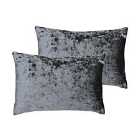 Paoletti Verona Twin Pack Polyester Filled Cushions Pewter 60 x 40cm