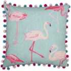 Paoletti Flamingo Polyester Filled Cushion Polyester Duck Egg