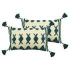 Furn. Esme Twin Pack Polyester Filled Cushions Teal