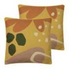 Furn. Blume Twin Pack Polyester Filled Cushions Ochre