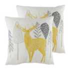 Evans Lichfield Hulder Stag Twin Pack Polyester Filled Cushions Natural