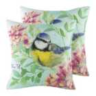 Evans Lichfield Blue Tit Twin Pack Polyester Filled Cushions Multi