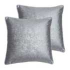 Paoletti Venus Twin Pack Polyester Filled Cushions Silver