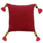 Paoletti Poonam Polyester Filled Cushion Cotton Pomegranate/Lemon Curry