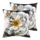 Evans Lichfield Winter Florals English Rose Twin Pack Polyester Filled Cushions White