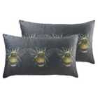 Evans Lichfield Goldbee Twin Pack Polyester Filled Cushions Dark Grey 50 x 30cm