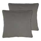 Furn. Cosmo Twin Pack Polyester Filled Cushions Grey 45 x 45cm