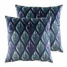 Evans Lichfield Eden Leaves Twin Pack Polyester Filled Cushions Multi