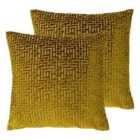 Paoletti Delphi Twin Pack Polyester Filled Cushions Gold