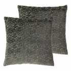 Paoletti Delphi Twin Pack Polyester Filled Cushions Grey