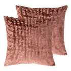 Paoletti Delphi Twin Pack Polyester Filled Cushions Blush
