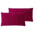 Evans Lichfield Sunningdale Twin Pack Polyester Filled Cushions Cerise 30 x 50cm