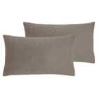 Evans Lichfield Sunningdale Twin Pack Polyester Filled Cushions Mink 30 x 50cm