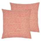Furn. Nomi Twin Pack Polyester Filled Cushions Coral