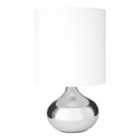 Table Lamp - Chrome/White Fabric Shade