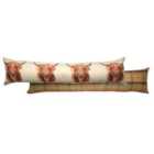 Evans Lichfield Hunter Highland Cow Draught Excluder Polyester Linen Multi