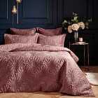 Paoletti Palmeria Quilted Single Duvet Cover Set Polyester Blush