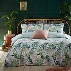 Furn. Bali Palm Super King Duvet Cover Set Cotton Polyester Green