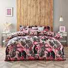 Furn. Serpentine Single Duvet Cover Set Cotton Polyester Ruby Pink