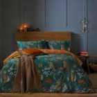 Furn. Forest Fauna King Duvet Cover Set Cotton Polyester Emerald