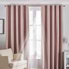 Riva Home Twilight Blackout Ringtop Eyelet Curtains (pair) Polyester Blush (229X183Cm)