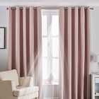 Riva Home Twilight Blackout Ringtop Eyelet Curtains (Pair) Polyester Blush (229X137Cm)