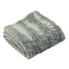 Furn. Tundra Throw Faux Fur Design Micro Mink Reverse Polyester Grey
