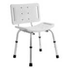Showerdrape White Shower Chair With Adjustable Legs