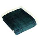 Furn. Blake Throw Printed Fleece Front With Sherpa Fleece Reverse Polyester Green