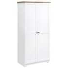 HOMCOM 172Cm Wooden Storage Cabinet Cupboard With 2 Doors 4 Shelves White