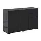 HOMCOM Side Cabinet With 2 Door Cabinet And 2 Drawer For Home Office Black