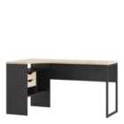 Function Plus Corner Desk 2 Drawers - Black/Oak