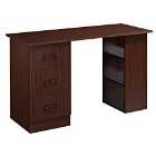 HOMCOM Computer Desk With Storage For Home Office Brown Wood Grain Finish