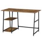 HOMCOM Industrial Style Home Office Desk - Wood/Black
