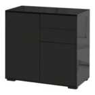 HOMCOM Side Cabinet With 2 Doors And 2 Drawers Black