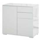 HOMCOM Side Cabinet With 2 Doors And 2 Drawers White