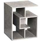 HOMCOM 3 Tier Side End Table Open Compartment Shelves Cement Grey